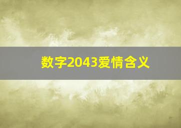 数字2043爱情含义