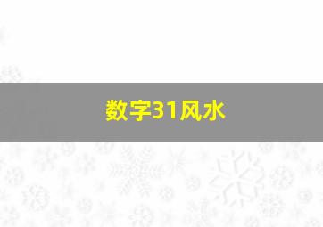 数字31风水