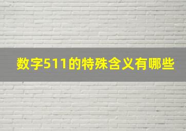 数字511的特殊含义有哪些