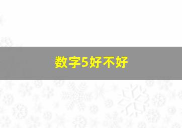 数字5好不好