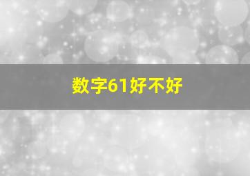 数字61好不好