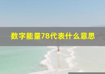 数字能量78代表什么意思