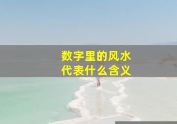 数字里的风水代表什么含义