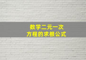 数学二元一次方程的求根公式