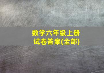 数学六年级上册试卷答案(全部)