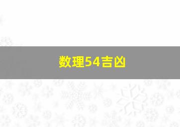 数理54吉凶