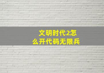 文明时代2怎么开代码无限兵