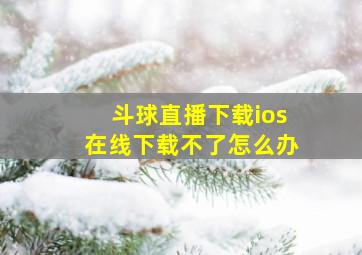 斗球直播下载ios在线下载不了怎么办