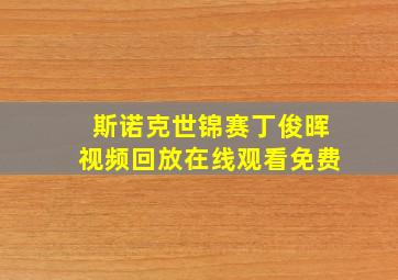 斯诺克世锦赛丁俊晖视频回放在线观看免费