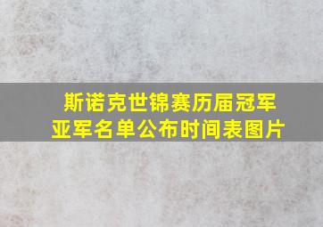 斯诺克世锦赛历届冠军亚军名单公布时间表图片