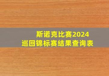 斯诺克比赛2024巡回锦标赛结果查询表