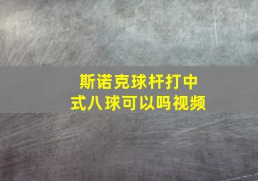 斯诺克球杆打中式八球可以吗视频