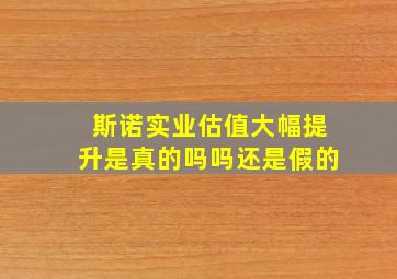 斯诺实业估值大幅提升是真的吗吗还是假的