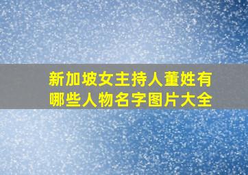 新加坡女主持人董姓有哪些人物名字图片大全