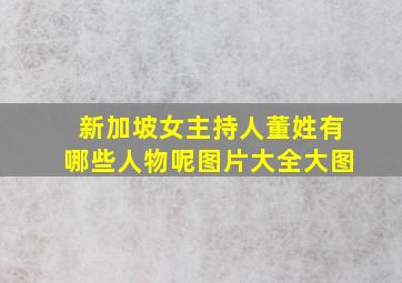 新加坡女主持人董姓有哪些人物呢图片大全大图