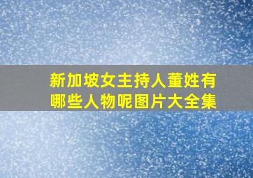 新加坡女主持人董姓有哪些人物呢图片大全集