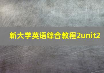 新大学英语综合教程2unit2