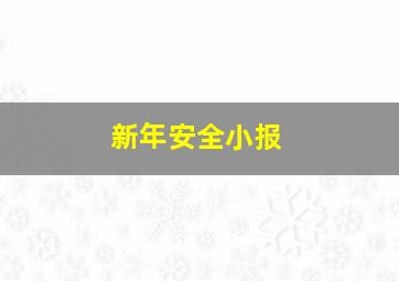 新年安全小报