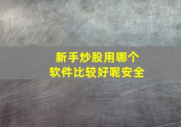 新手炒股用哪个软件比较好呢安全