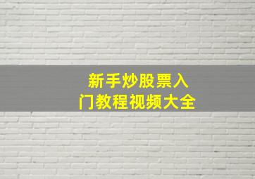 新手炒股票入门教程视频大全