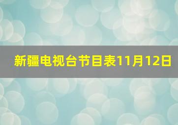 新疆电视台节目表11月12日