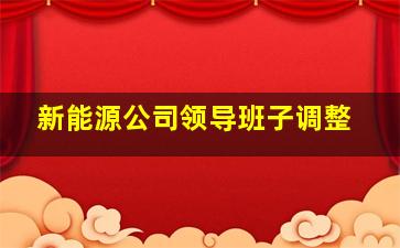 新能源公司领导班子调整