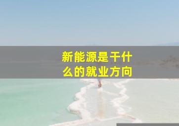 新能源是干什么的就业方向