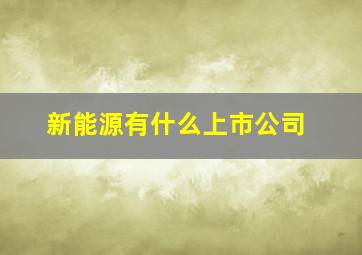 新能源有什么上市公司