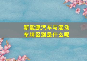 新能源汽车与混动车牌区别是什么呢