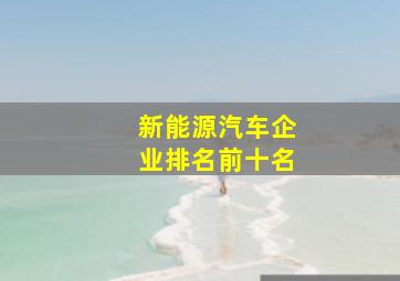 新能源汽车企业排名前十名