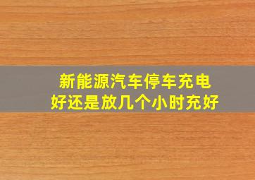 新能源汽车停车充电好还是放几个小时充好