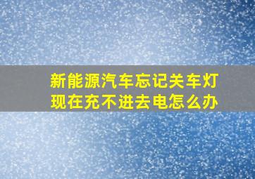 新能源汽车忘记关车灯现在充不进去电怎么办