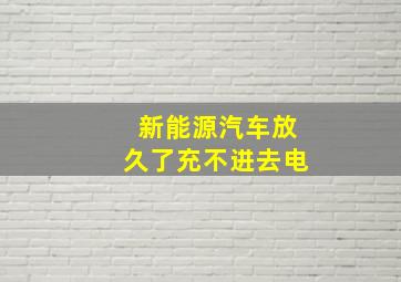 新能源汽车放久了充不进去电