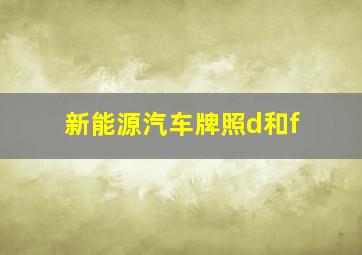 新能源汽车牌照d和f