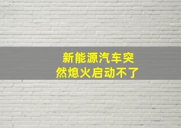 新能源汽车突然熄火启动不了