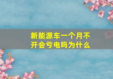 新能源车一个月不开会亏电吗为什么