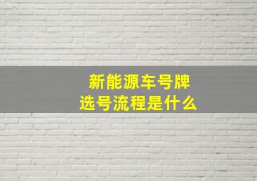 新能源车号牌选号流程是什么