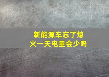 新能源车忘了熄火一天电量会少吗