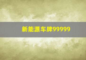 新能源车牌99999