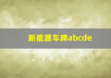 新能源车牌abcde