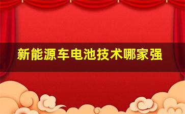 新能源车电池技术哪家强