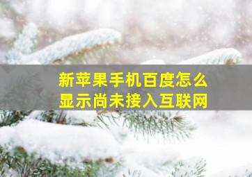 新苹果手机百度怎么显示尚未接入互联网