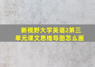 新视野大学英语2第三单元课文思维导图怎么画