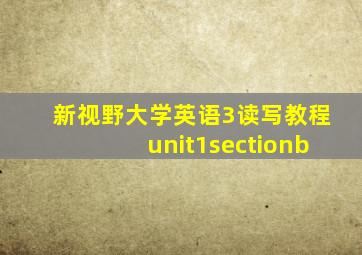 新视野大学英语3读写教程unit1sectionb