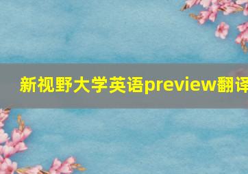 新视野大学英语preview翻译