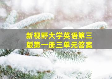 新视野大学英语第三版第一册三单元答案