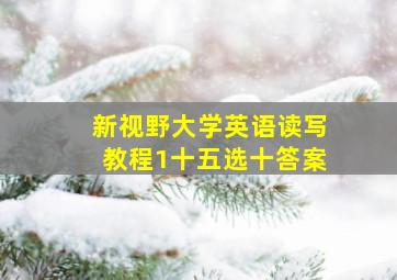 新视野大学英语读写教程1十五选十答案