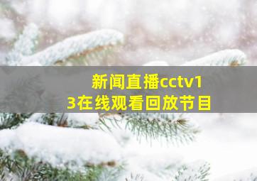 新闻直播cctv13在线观看回放节目