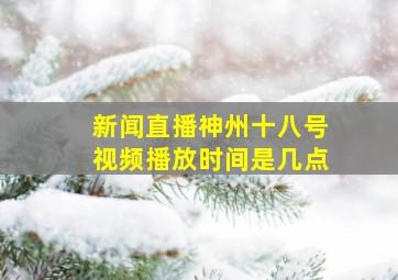 新闻直播神州十八号视频播放时间是几点