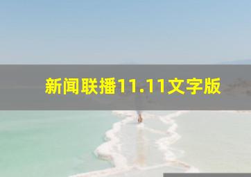 新闻联播11.11文字版